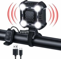 140dB Electric Bike Horn with Front Light EA86