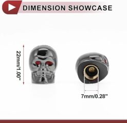 4 Pcs Skull Head Shape Tire Valve Stem Caps EA132