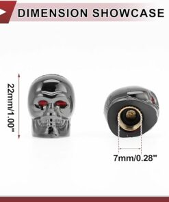 4 Pcs Skull Head Shape Tire Valve Stem Caps EA132